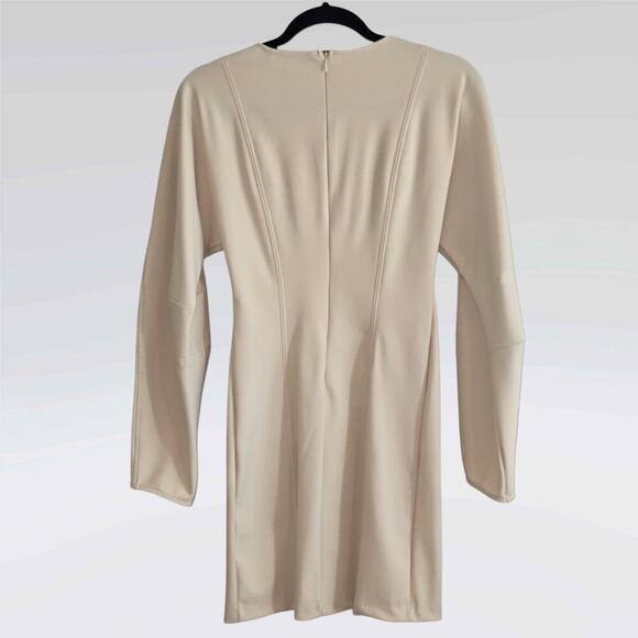 Zara NEW Women's Sz Small Peachy Beige Stretchy Bodycon Corset Midi Dress - Picture 4 of 6